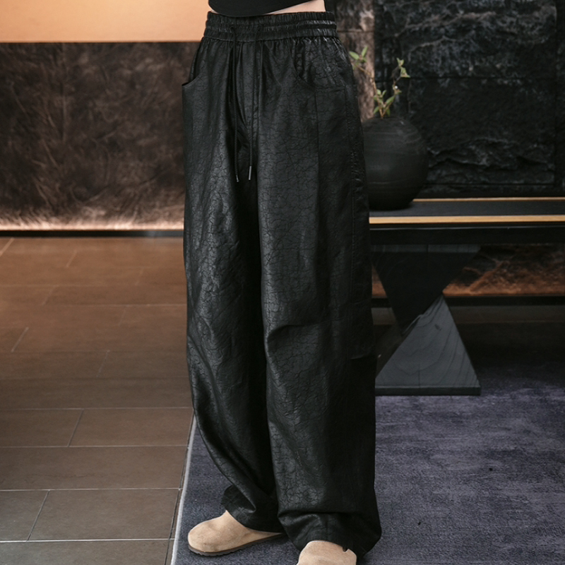 【再易】2025新款万米甄选龟裂纹香云纱桑蚕丝休闲裤ZY0350K-F128