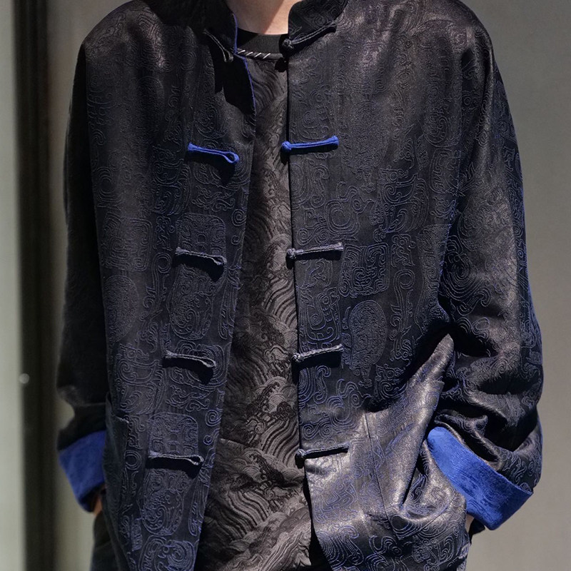 【再易】2025新款青壑•柞蚕丝皮子香云纱重工唐装外套ZY0533S