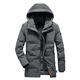 户外休闲连帽保暖羽绒服棉衣男中长款 男装 冬季 白鸭绒棉服0310