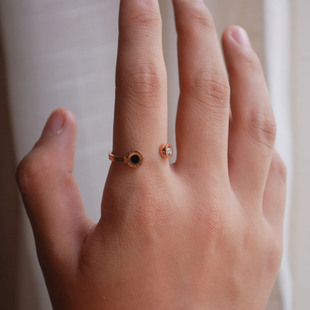 高级感开口指环简约镶钻戒指女闺蜜学生小众设计轻奢食指无名指戒