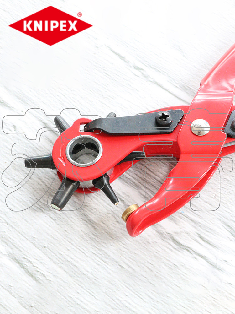 독일 오리지널 KNIPEX 로터리 펀치 플라이어 9070220 벨트 펀치 90 70 220