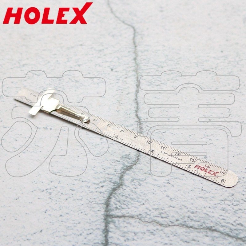 德国霍夫曼holex不锈钢公英制双刻尺 带滑夹150mm 带公英制换算表