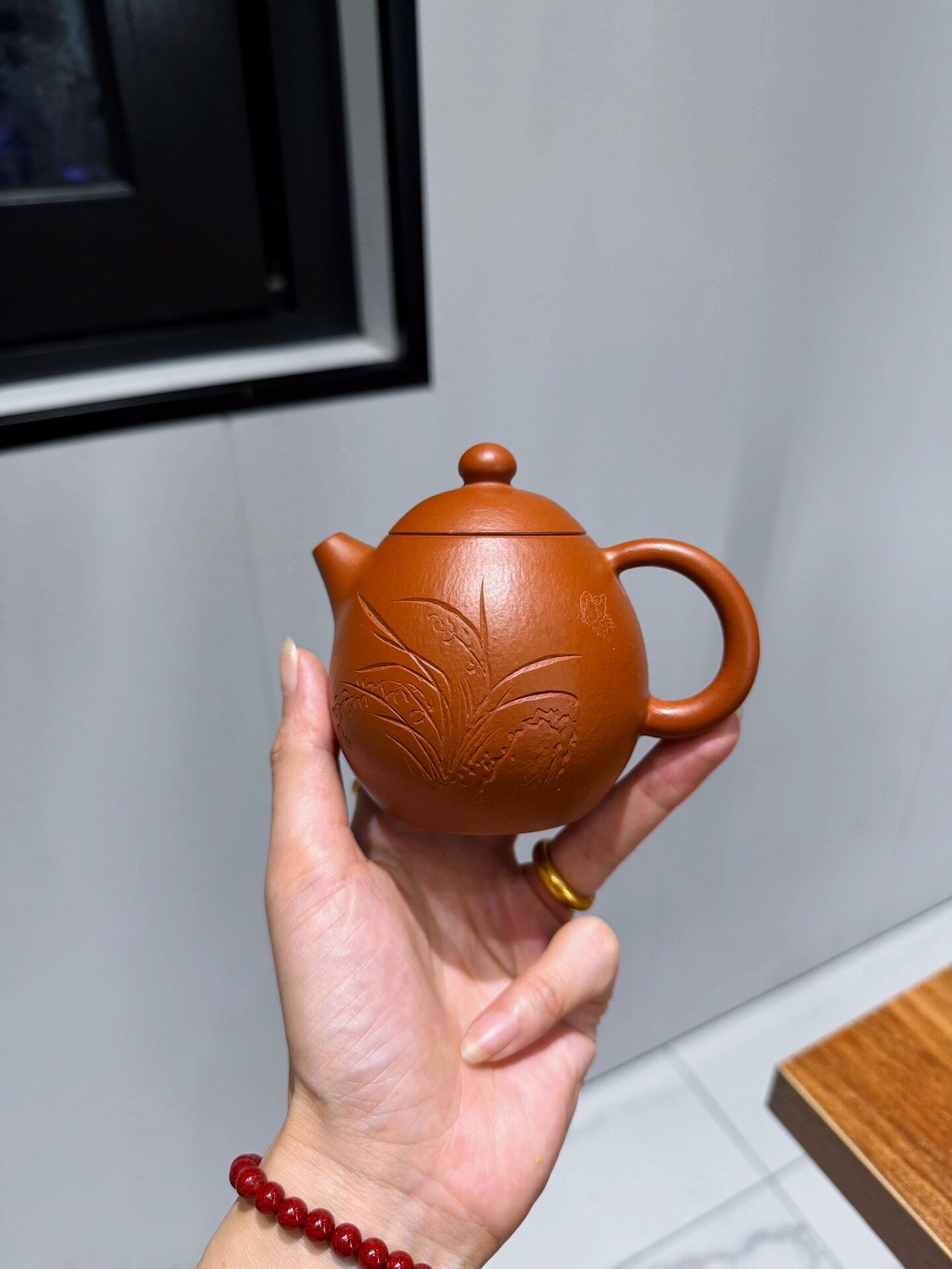 宜兴紫砂壶原矿赵庄朱泥壶龙蛋壶王老师全手工制作容量200cc