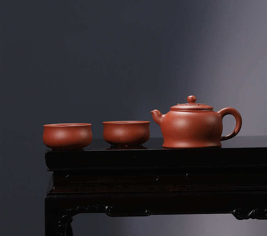 宜兴紫砂壶 纯手工原矿鱼籽朱泥 茶具 研高朱丹徒弟倪婷全手工制