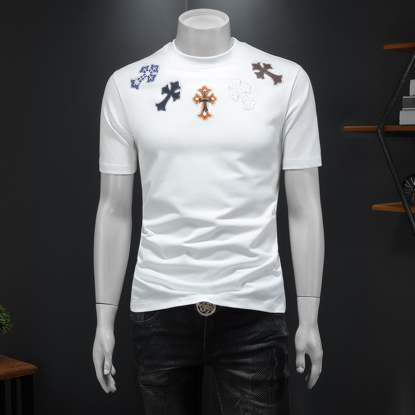 2026年新款微阔短袖T恤钱塘3019TX3078P75假模，男装T恤，钱塘6016-1(原3019)