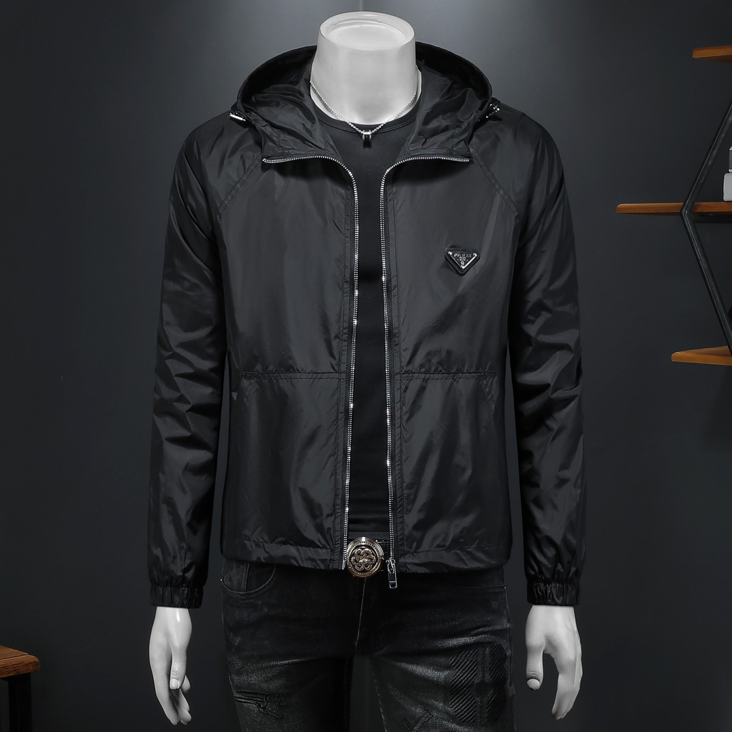 2026年新款连帽休闲夹克钱塘3019-JK9315P145假模，男装夹克，钱塘6016-1(原3019)