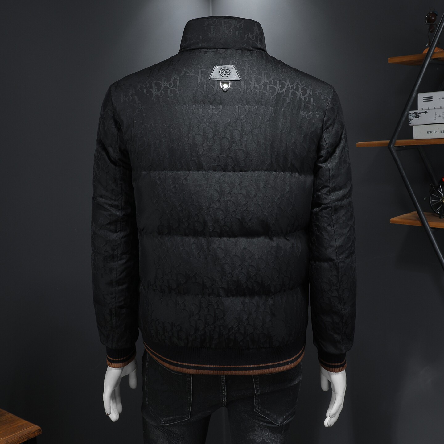 Y2501P3552025高端冬季90%白鸭绒立领提花羽绒服假模395,男装羽绒服,钱塘6016-1(原3019)