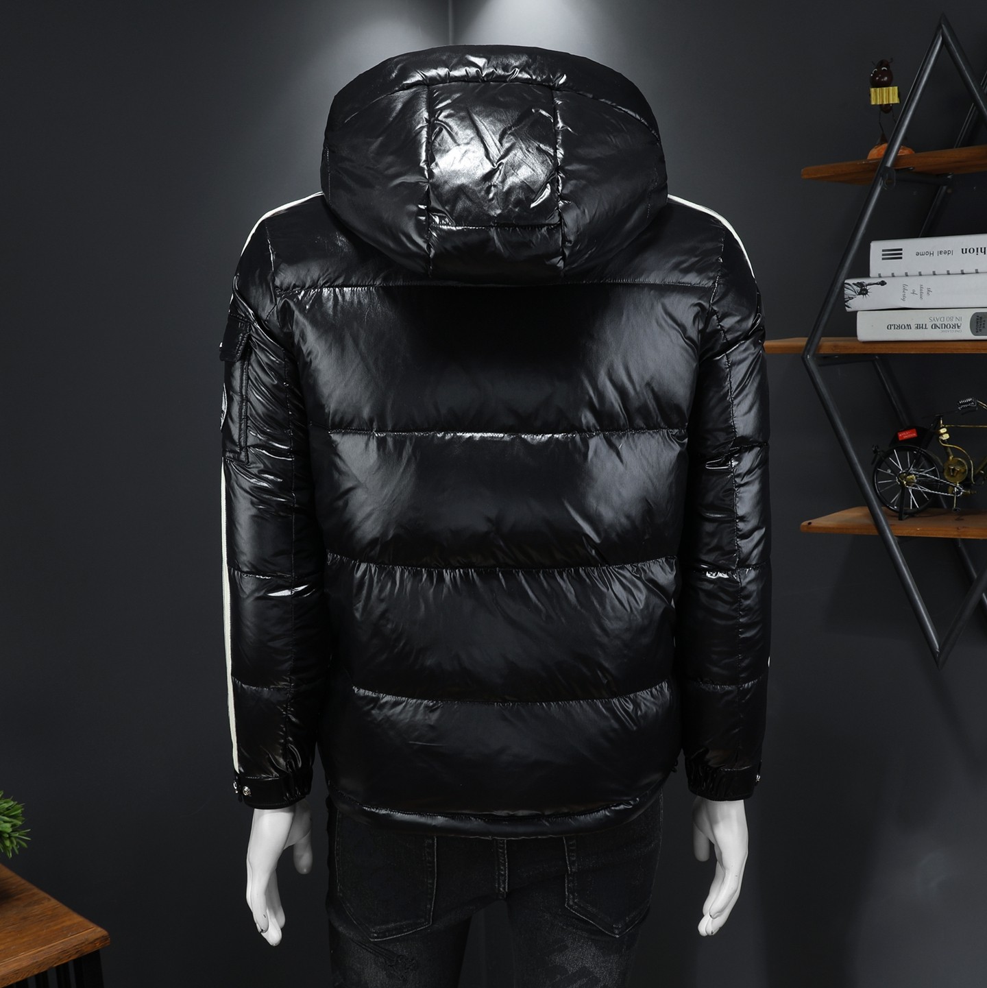 Y9861P3502025高端冬季90%白鸭绒亮面连帽羽绒服假模385，男装羽绒服，钱塘6016-1(原3019)