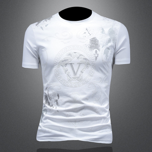 2025年新款短袖T恤 钱塘3019 TX3053 P68 镂空 白色，男装T恤，钱塘6016-1(原3019)