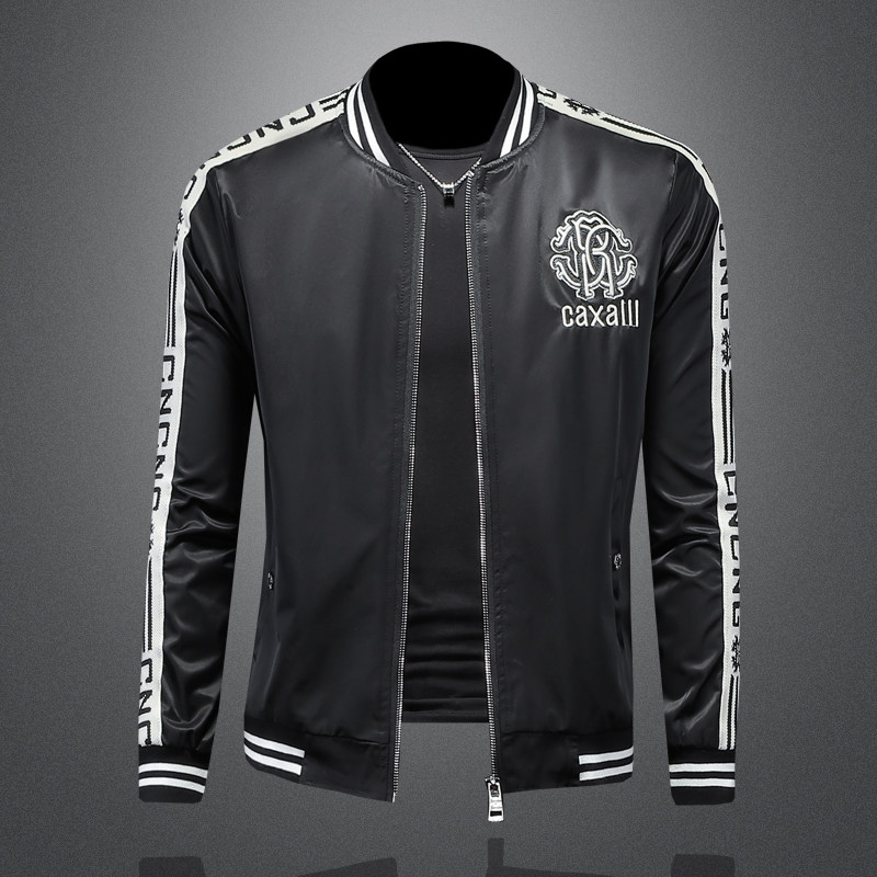 2026年新款印花立领休闲夹克钱塘3019-JK9044P165镂空黑色，男装夹克，钱塘6016-1(原3019)