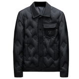 Y8989P3252025高端冬季90%白鸭绒翻领暗花羽绒服沙发375，男装羽绒服，钱塘6016-1(原3019)