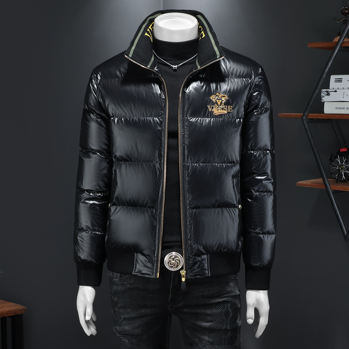 Y8360P3652025高端冬季90%白鸭绒亮面立领羽绒服假模395，男装羽绒服，钱塘6016-1(原3019)