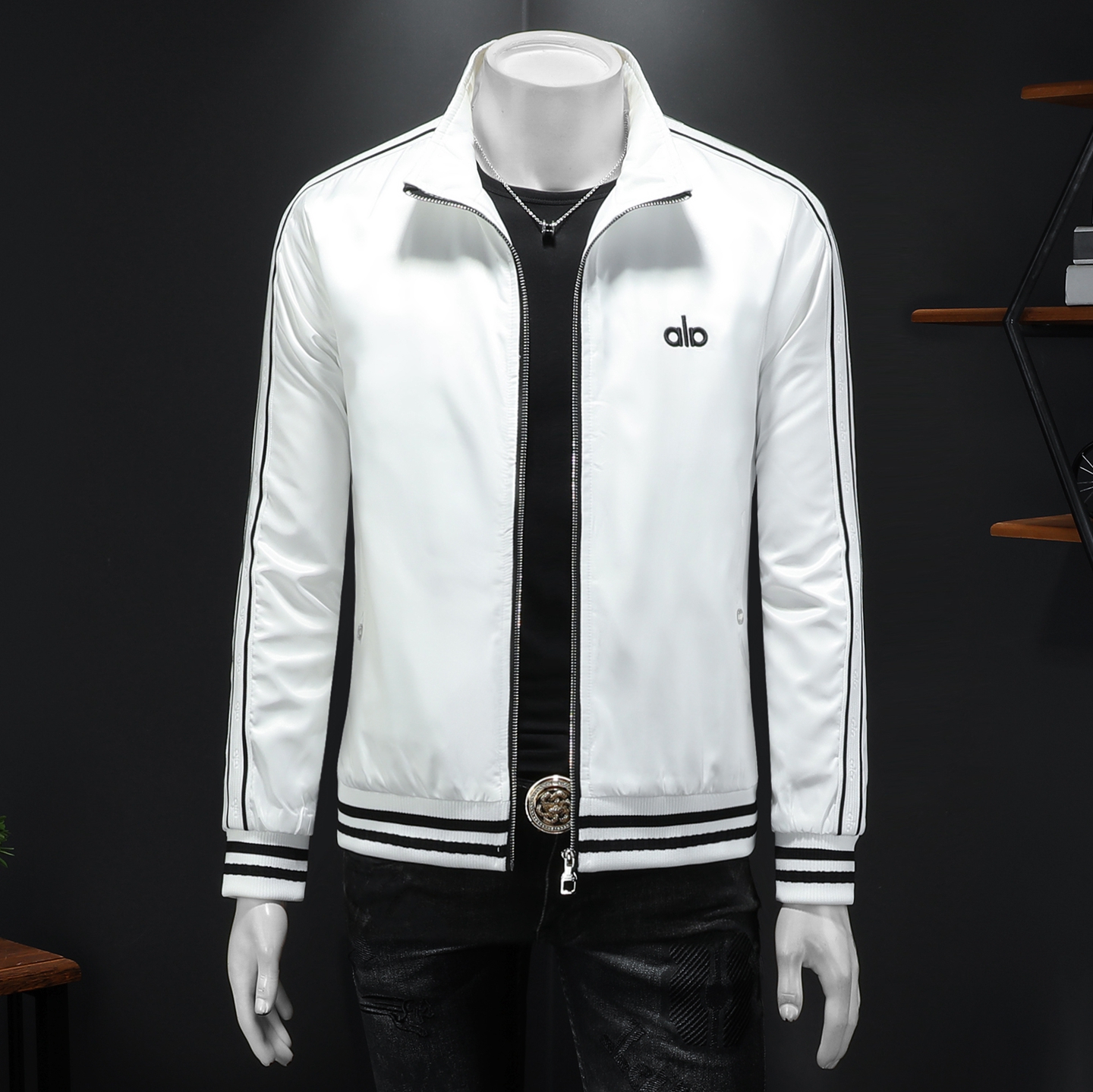 2025年新款绣花立领休闲棉衣3019-MY901P185假模，男装棉衣，钱塘6016-1(原3019)