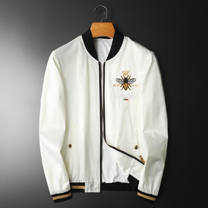 2026年新款印花立领休闲夹克 钱塘3019-JK9025 P155平铺白色，男装夹克，钱塘6016-1(原3019)