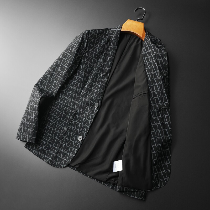 2026年新款高端休闲小西装钱塘3019X6696P160平铺咖,男装西服套装,钱塘6016-1(原3019)