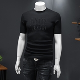 2025年新款冬季圆领提花短袖毛衣MY2803-P125假模，男装T恤，钱塘6016-1(原3019)