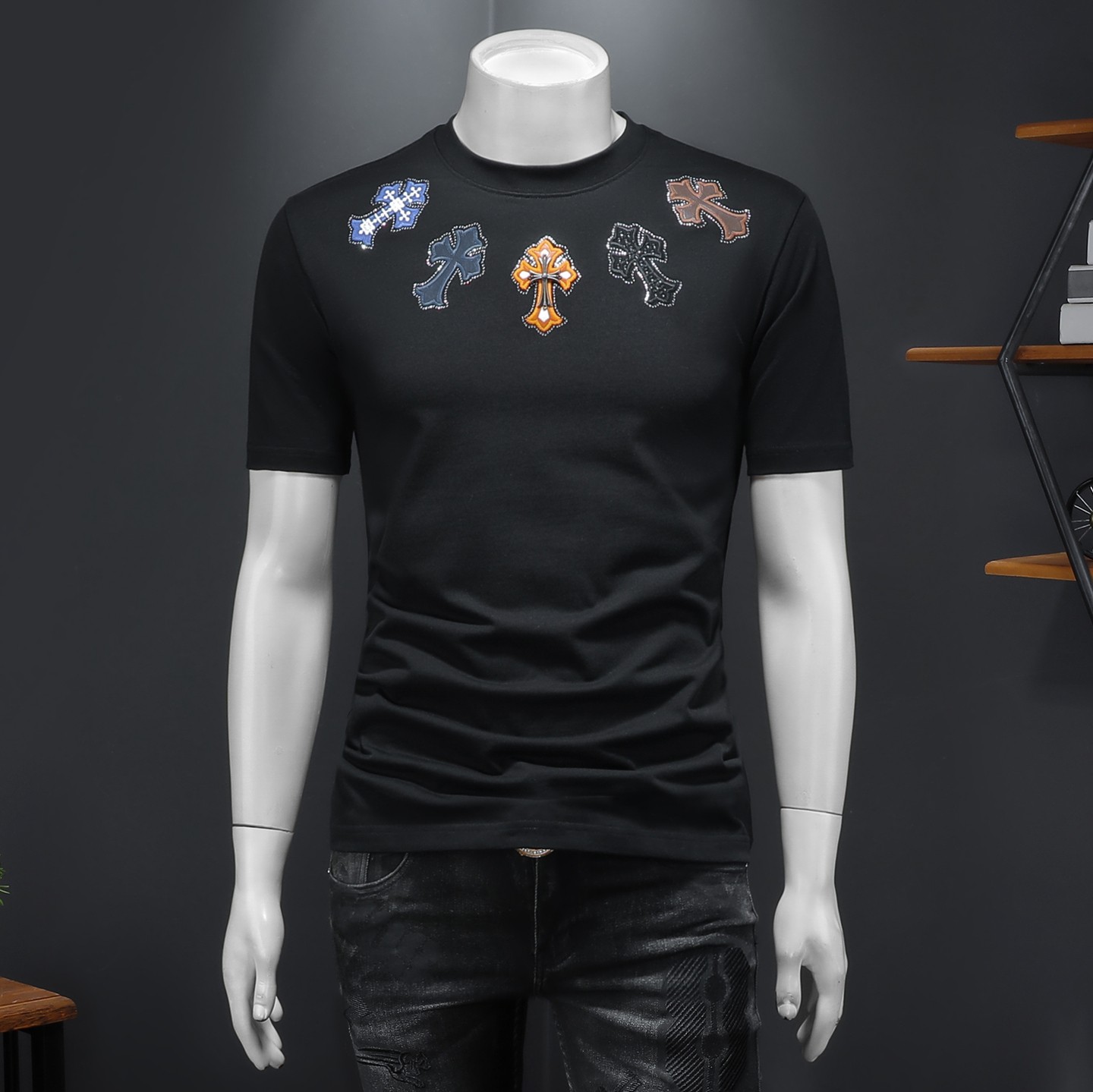 2026年新款微阔短袖T恤钱塘3019TX3078P75假模，男装T恤，钱塘6016-1(原3019)