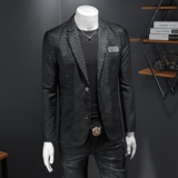 2026年新款高端休闲小西装钱塘3019X6693P170假模黑，男装西服套装，钱塘6016-1(原3019)