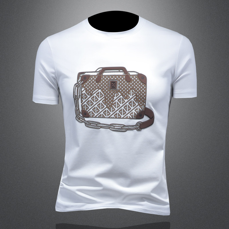 商标已注册2025年新款短袖T恤钱塘3019TX3010P75镂空，男装T恤，钱塘6016-1(原3019)