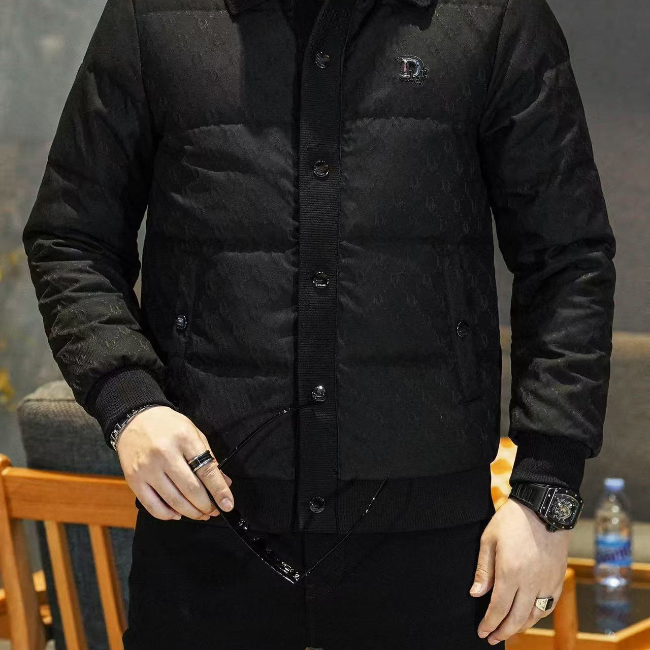 Y88656P3202025高端冬季90%白鸭绒翻领提花羽绒服真模365,男装羽绒服,钱塘6016-1(原3019)
