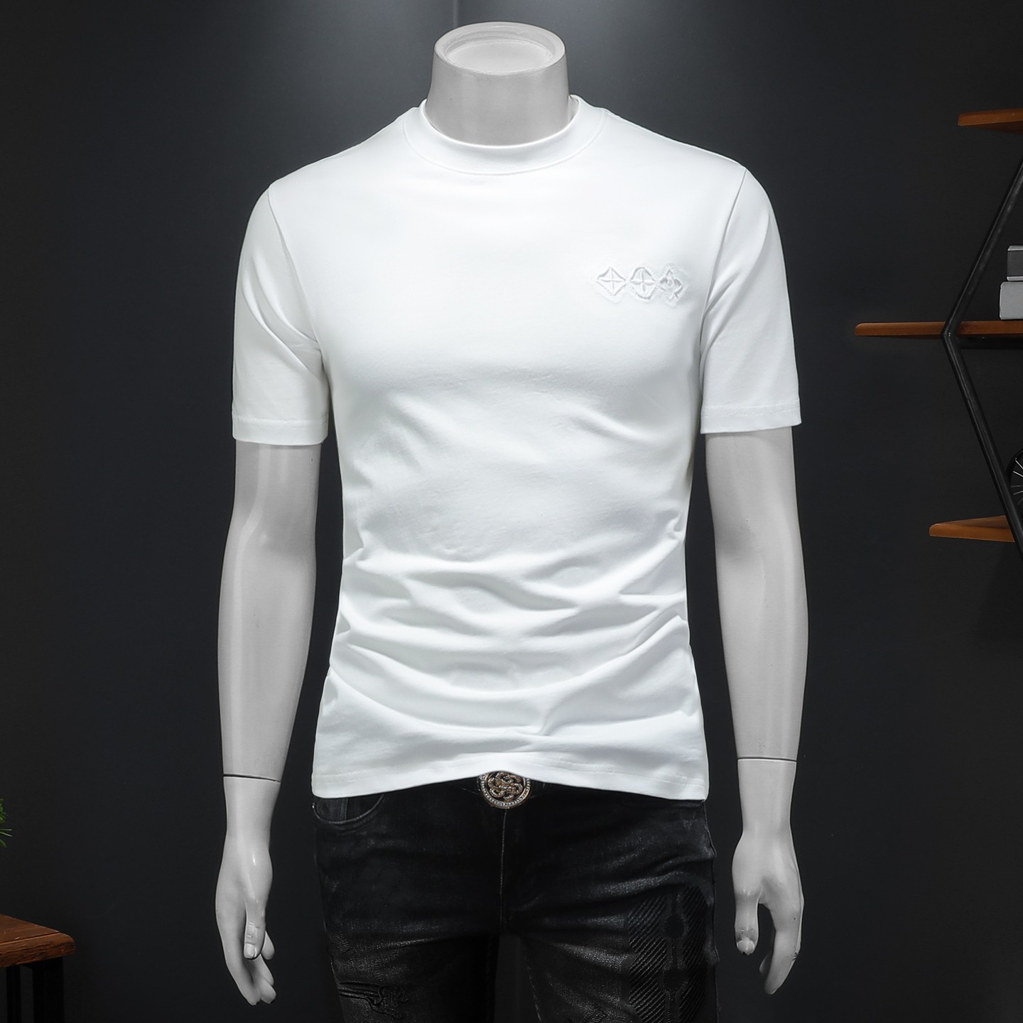 2026年新款微阔短袖T恤钱塘3019TX3080P75假模商标已注册，男装T恤，钱塘6016-1(原3019)