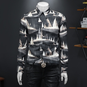 2026年新款长袖衬衫青春大码修身衬衣 钱塘3019 9778 P85 假模，男装衬衫，钱塘6016-1(原3019)