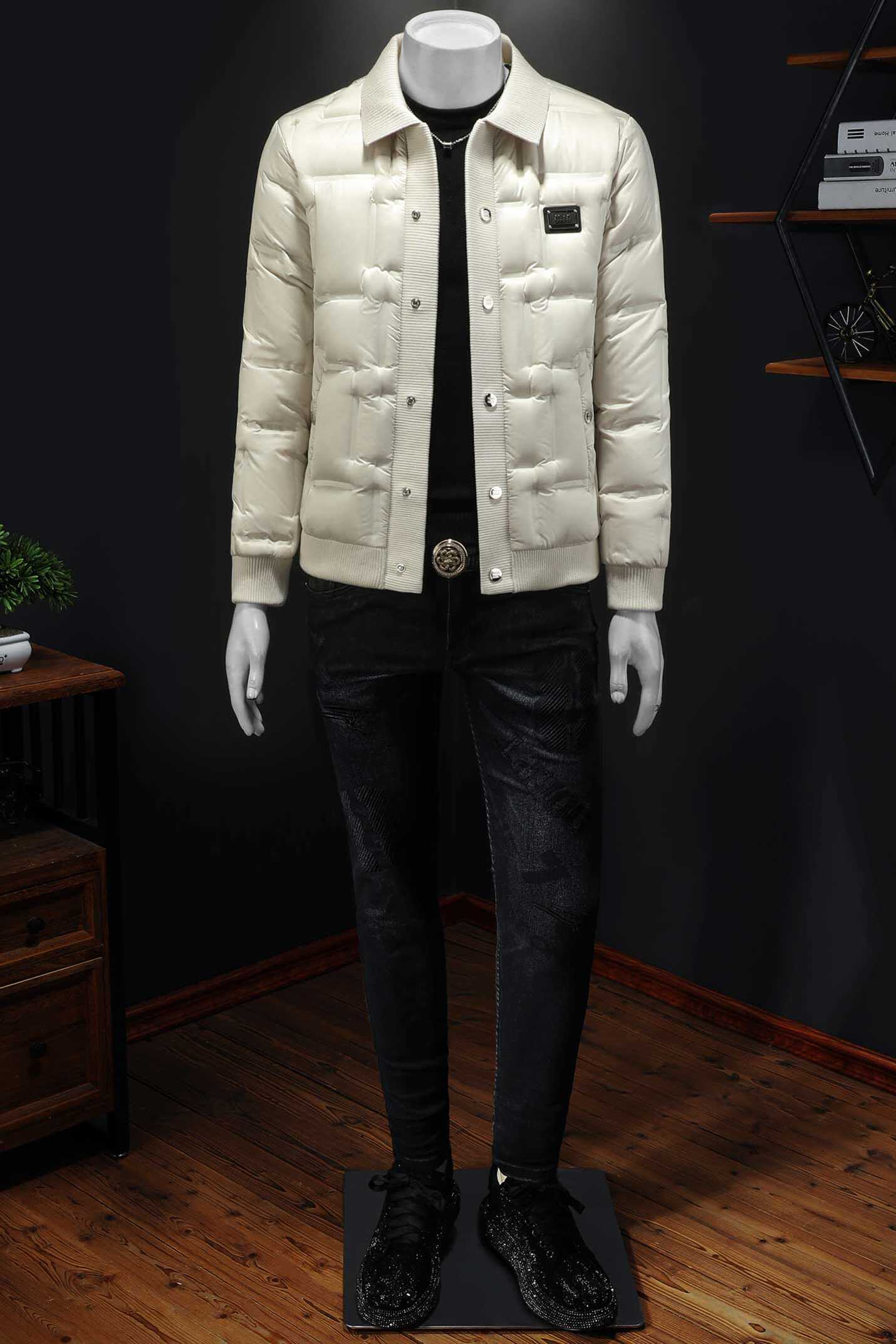 Y9828 P310 2025高端冬季90%白鸭绒暗花针织领羽绒服 假 355图片