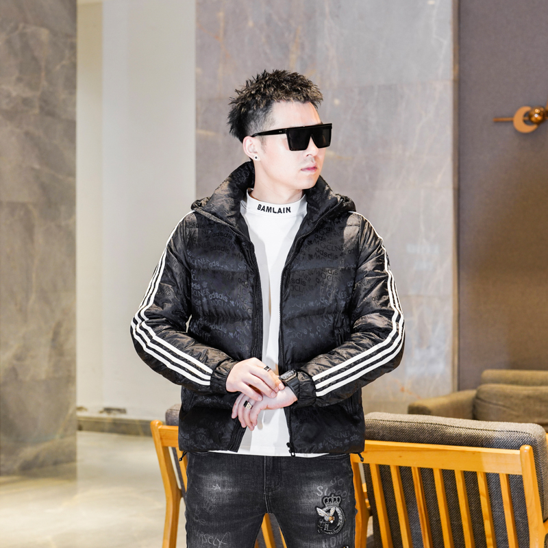 Y9585P3602024高端冬季90%白鸭绒提花连帽羽绒服真模控价405，男装羽绒服，钱塘6016-1(原3019)