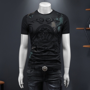 2025年新款短袖T恤 钱塘3019 TX3053 P68 假模 黑色，男装T恤，钱塘6016-1(原3019)