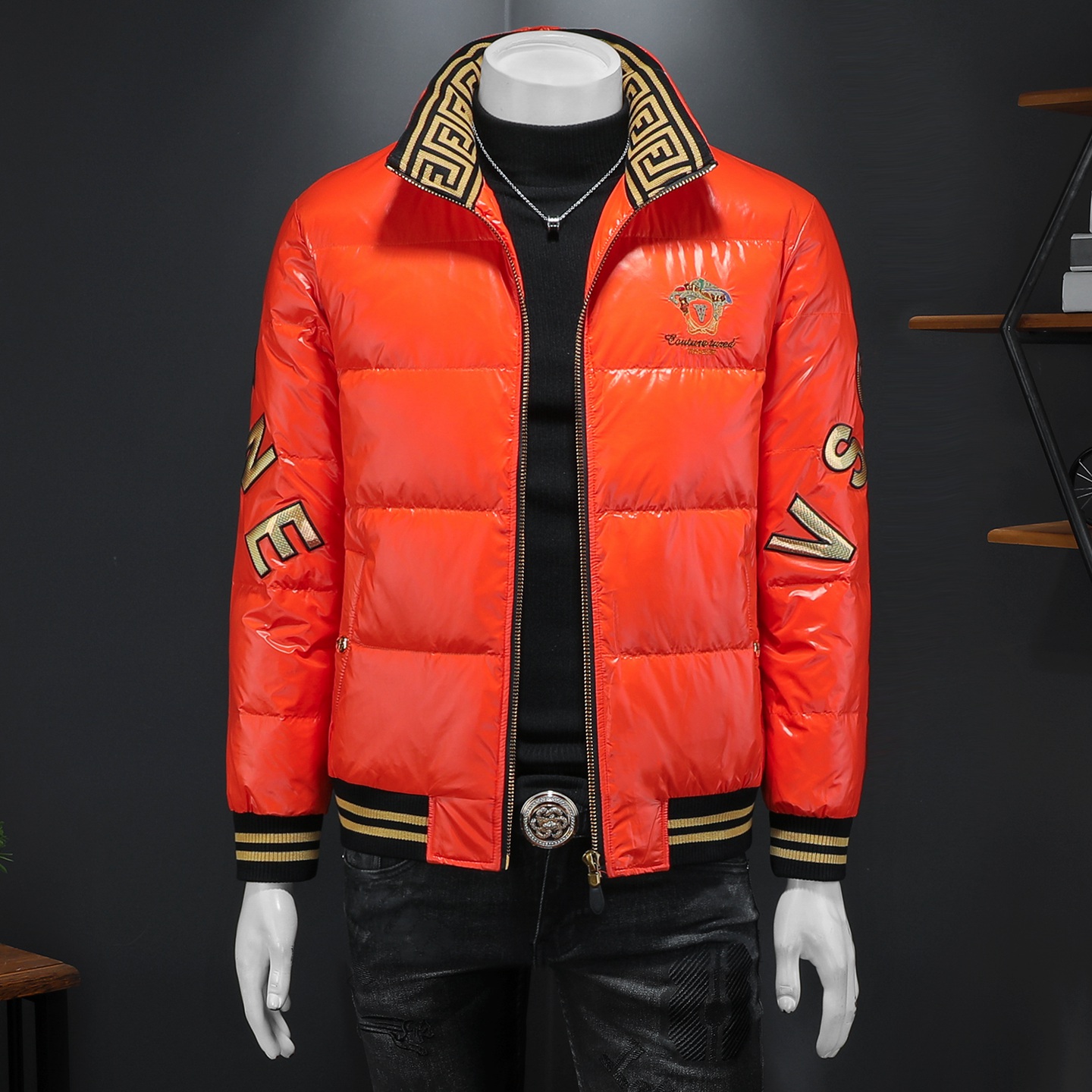 Y8083P3652024高端冬季90%白鸭绒亮面立领羽绒服假模395，男装羽绒服，钱塘6016-1(原3019)