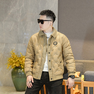 Y8828 P290  2025高端冬季90%白鸭绒亮面翻领羽绒服  真模 黑色图片