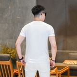 商标已注册2026年新款短袖T恤钱塘3019TX237P65真模黑色，男装T恤，钱塘6016-1(原3019)