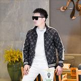 商标已注册2025年新款提花连帽休闲夹克JK58885P165真模黑色，男装夹克，钱塘6016-1(原3019)