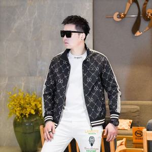 商标已注册2025年新款提花连帽休闲夹克 JK58885 P165 真模 黑色，男装夹克，钱塘6016-1(原3019)