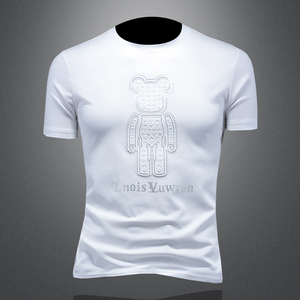 2025年新款短袖T恤 钱塘3019 TX3007 P75 镂空，男装T恤，钱塘6016-1(原3019)