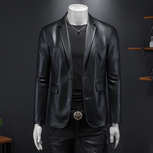 2026年新款男士修身PU西装大码西服 钱塘3019 X6728 P160 假模，男装西服，钱塘6016-1(原3019)