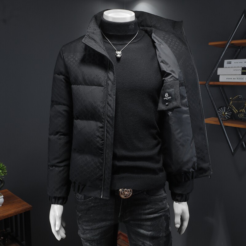 Y9560P3302024高端冬季90%白鸭绒提花立领羽绒服假模385,男装羽绒服,钱塘6016-1(原3019)