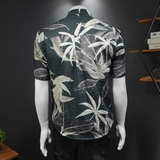 2025年新款微阔短袖衬衫青春大码修身衬衣钱塘30192471P85假，男装T恤，钱塘6016-1(原3019)