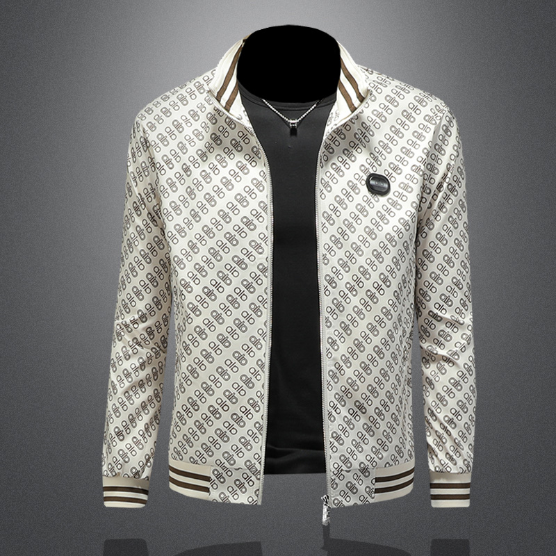 商标已注册2025年新款翻领休闲夹克JK88627P175镂空，男装夹克，钱塘6016-1(原3019)