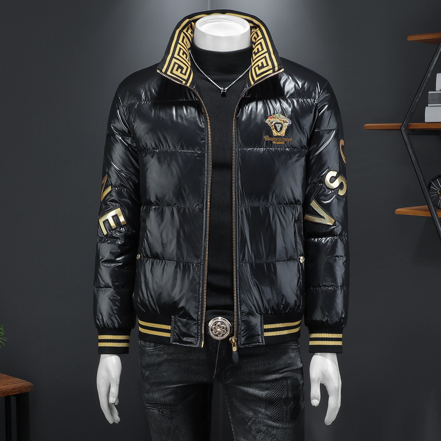 Y8083P3652024高端冬季90%白鸭绒亮面立领羽绒服假模395，男装羽绒服，钱塘6016-1(原3019)