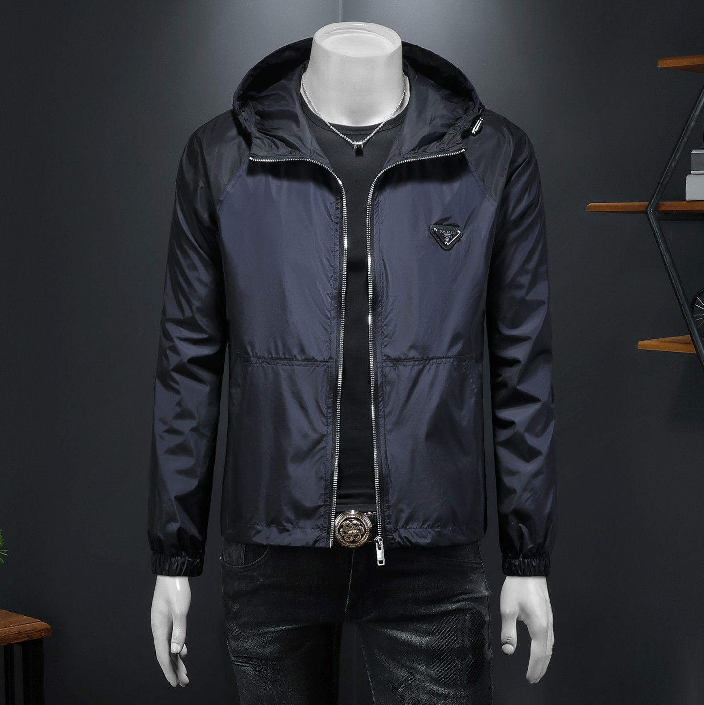 2026年新款连帽休闲夹克钱塘3019-JK9315P145假模，男装夹克，钱塘6016-1(原3019)