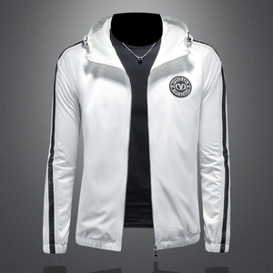 2026年新款印花连帽休闲夹克 商标已注册 JK9024 P160 镂空白色，男装夹克，钱塘6016-1(原3019)