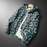 2026年新款印花连帽休闲夹克钱塘3019-JK9030P150平铺咖啡色，男装夹克，钱塘6016-1(原3019)