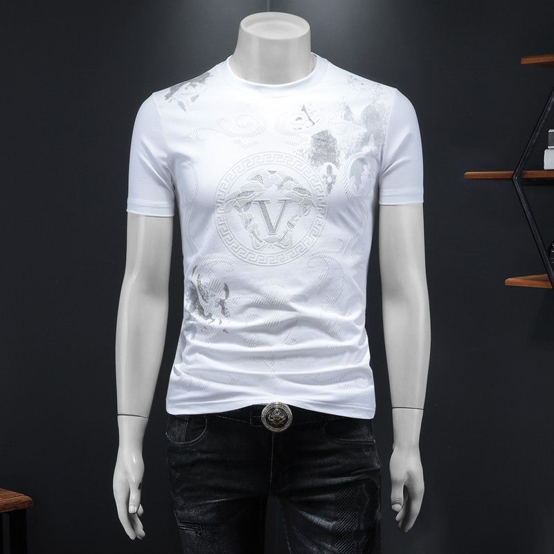 2025年新款短袖T恤钱塘3019TX3053P68假模白色，男装T恤，钱塘6016-1(原3019)