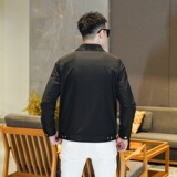 2025年新款印花翻领休闲夹克JK9251P135真模黑色，男装夹克，钱塘6016-1(原3019)