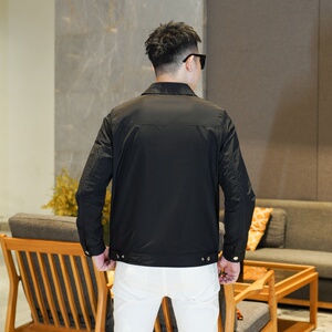 2025年新款印花翻领休闲夹克 JK9251 P135 真模 黑色图片