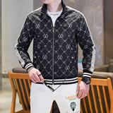 商标已注册2025年新款提花连帽休闲夹克JK58885P165真模黑色，男装夹克，钱塘6016-1(原3019)