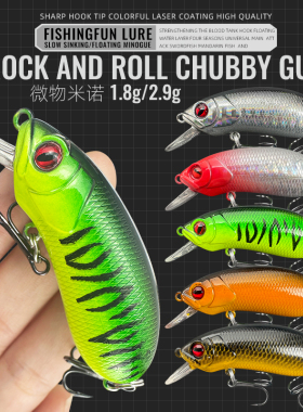 路亚饵CC60缓沉沉水小米诺通杀钓鲈鱼马口翘嘴鱼远投假饵摇滚胖子