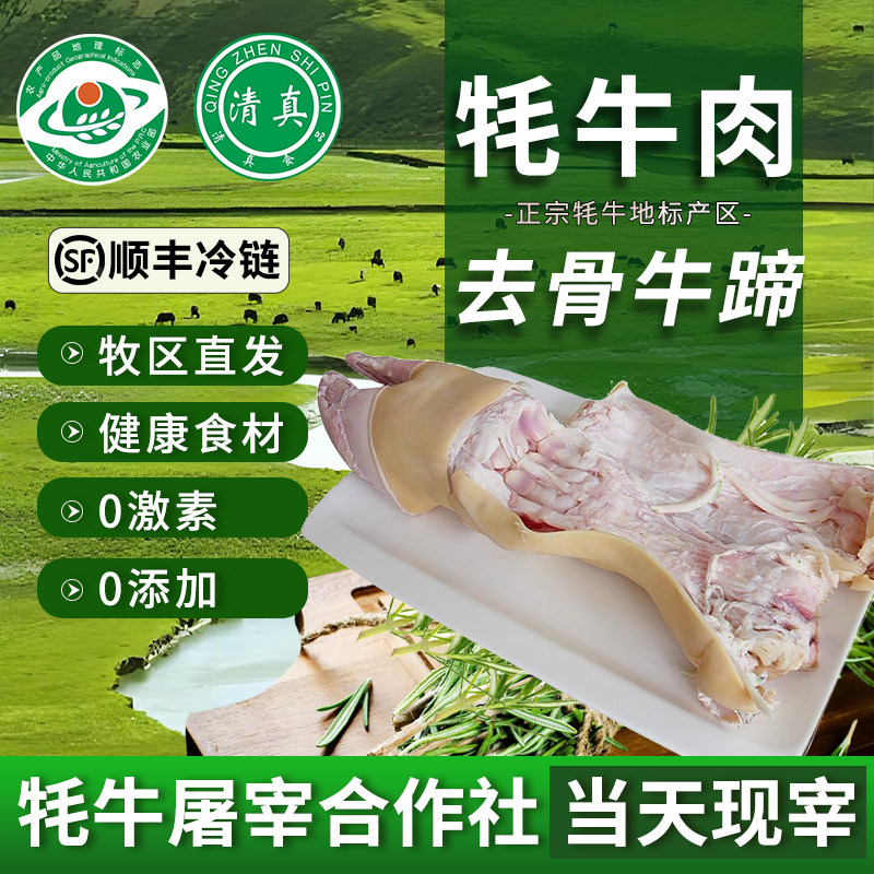 新鲜牦牛去骨牛蹄牛脚带牛蹄筋取骨头新鲜正宗原切手工清洗