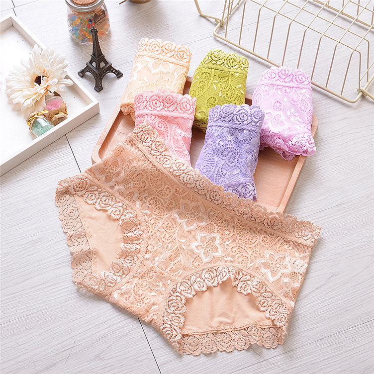 莫代尔性感透明中腰网纱少女内裤